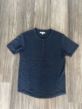 Short Sleeve Navy Henley Tee - And Now This